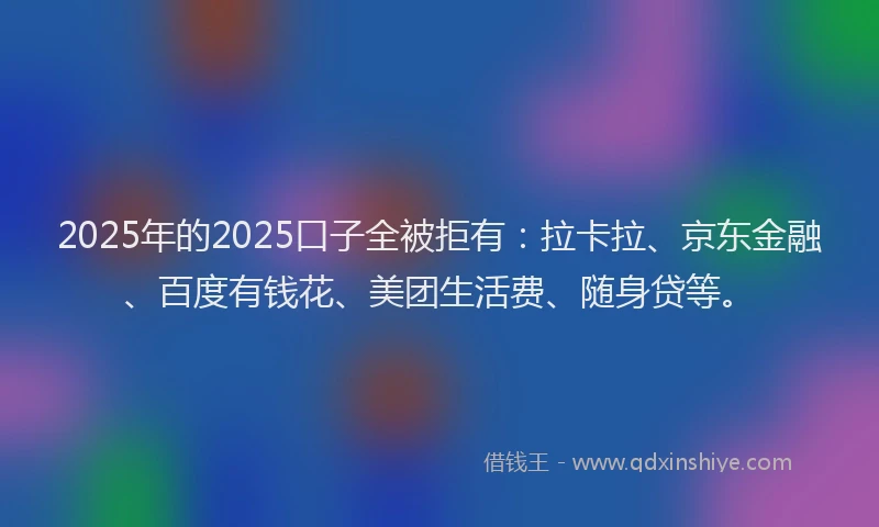 2025年的2025口子全被拒有：拉卡拉、京东金融、百度有钱花、美团生活费、随身贷等。