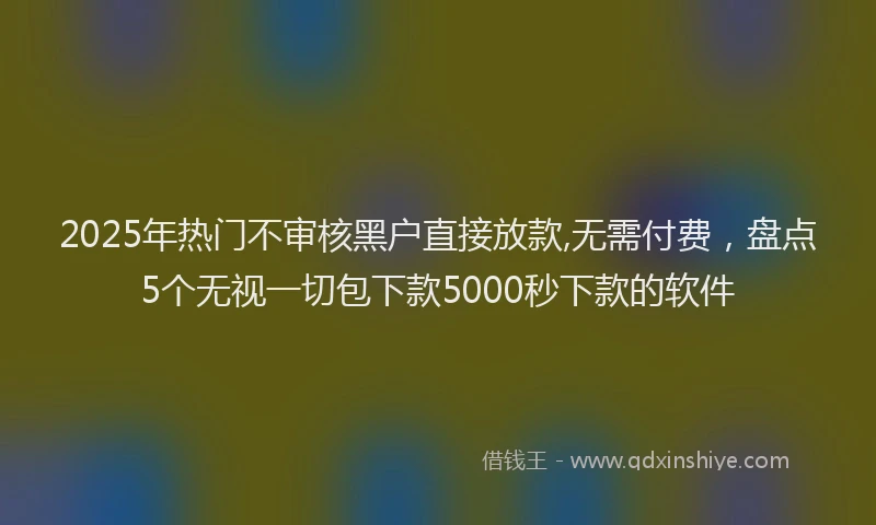 2025年热门不审核黑户直接放款,无需付费，盘点5个无视一切包下款5000秒下款的软件