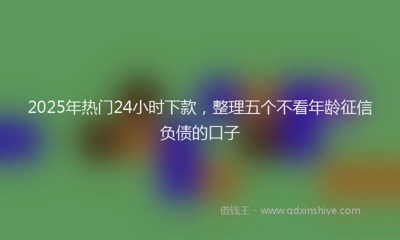 2025年热门24小时下款，整理五个不看年龄征信负债的口子