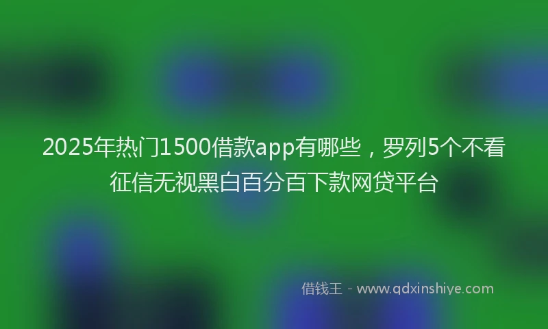 2025年热门1500借款app有哪些，罗列5个不看征信无视黑白百分百下款网贷平台
