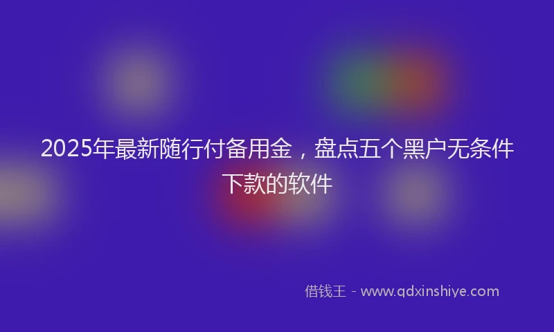 2025年最新随行付备用金，盘点五个黑户无条件下款的软件
