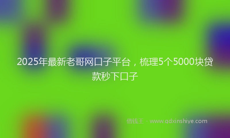 2025年最新老哥网口子平台，梳理5个5000块贷款秒下口子