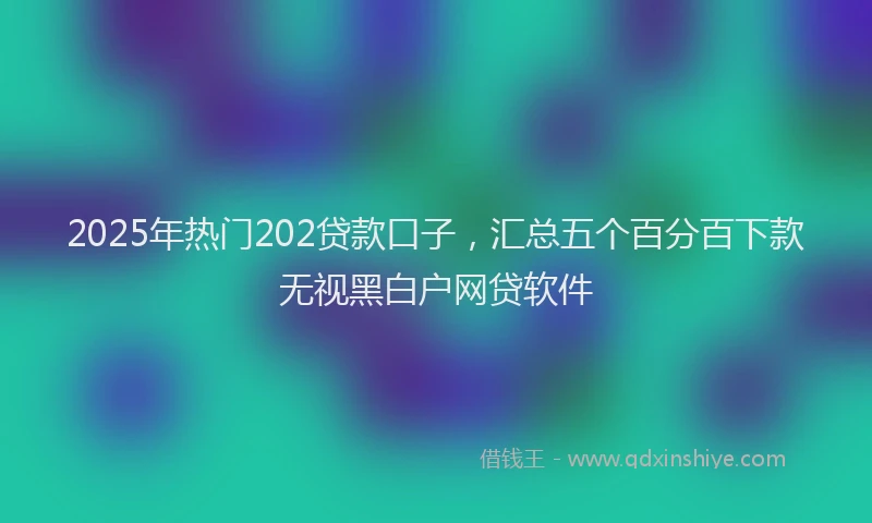 2025年热门202贷款口子，汇总五个百分百下款无视黑白户网贷软件