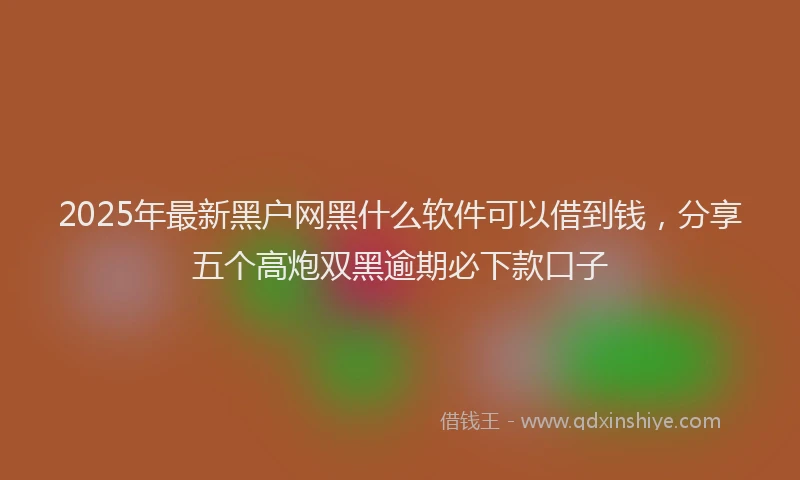 2025年最新黑户网黑什么软件可以借到钱，分享五个高炮双黑逾期必下款口子