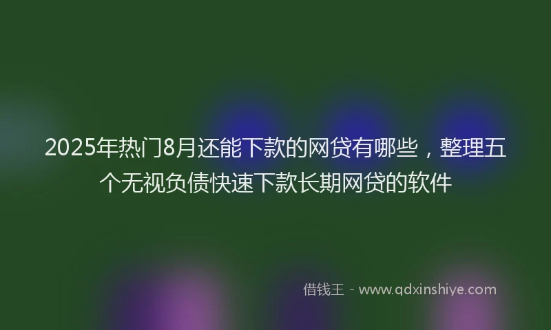 2025年热门8月还能下款的网贷有哪些，整理五个无视负债快速下款长期网贷的软件