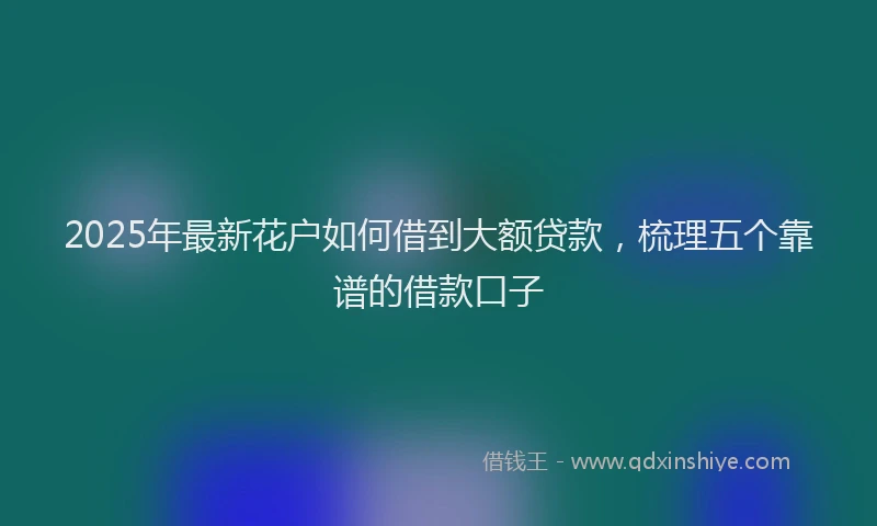 2025年最新花户如何借到大额贷款，梳理五个靠谱的借款口子