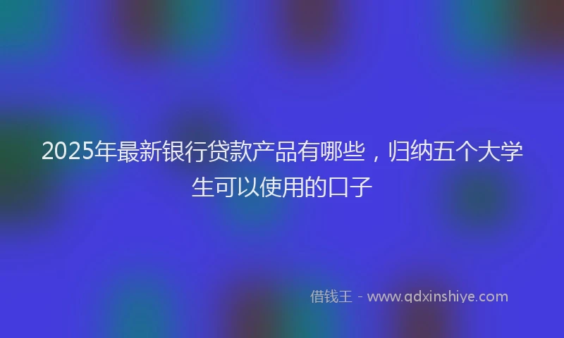 2025年最新银行贷款产品有哪些，归纳五个大学生可以使用的口子
