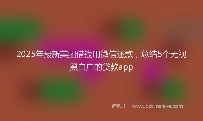 2025年最新美团借钱用微信还款，总结5个无视黑白户的贷款app