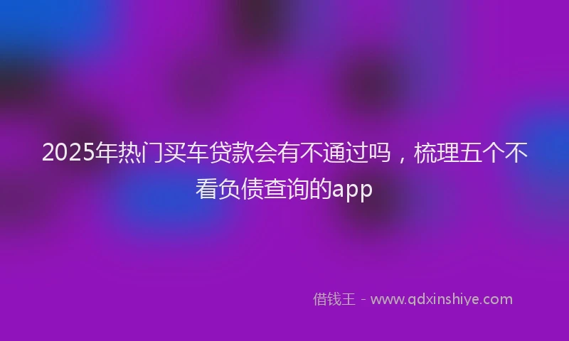 2025年热门买车贷款会有不通过吗，梳理五个不看负债查询的app