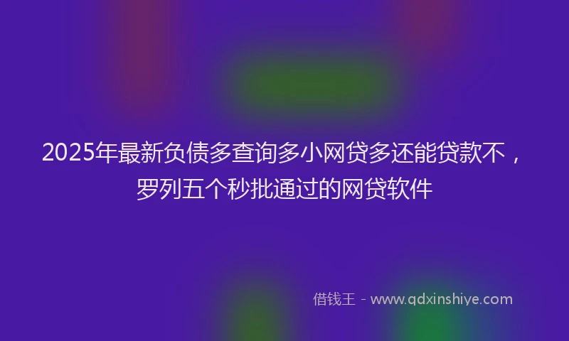 2025年最新负债多查询多小网贷多还能贷款不，罗列五个秒批通过的网贷软件
