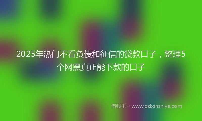 2025年热门不看负债和征信的贷款口子，整理5个网黑真正能下款的口子
