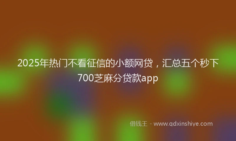 2025年热门不看征信的小额网贷，汇总五个秒下700芝麻分贷款app