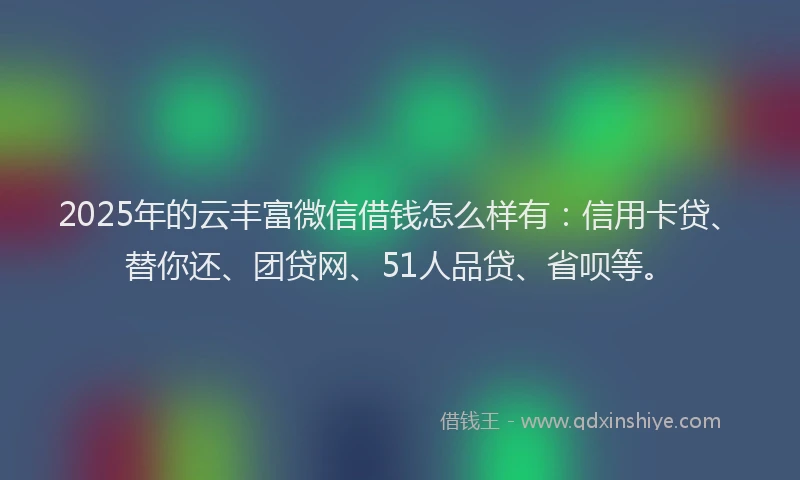 2025年的云丰富微信借钱怎么样有：信用卡贷、替你还、团贷网、51人品贷、省呗等。
