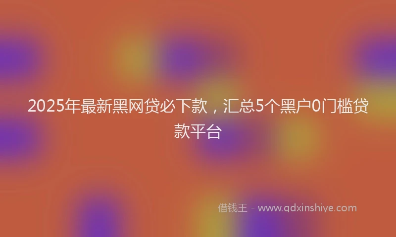 2025年最新黑网贷必下款，汇总5个黑户0门槛贷款平台