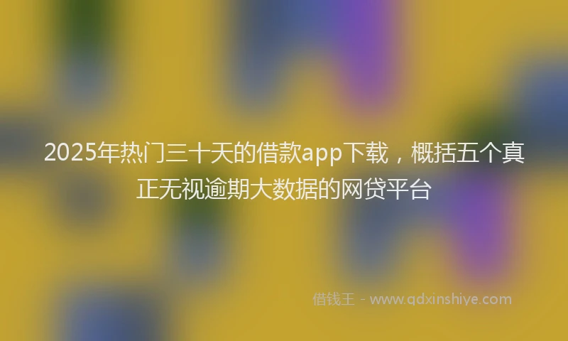 2025年热门三十天的借款app下载，概括五个真正无视逾期大数据的网贷平台