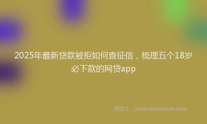 2025年最新贷款被拒如何查征信，梳理五个18岁必下款的网贷app