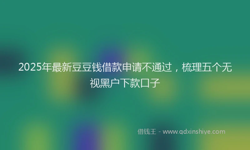 2025年最新豆豆钱借款申请不通过，梳理五个无视黑户下款口子