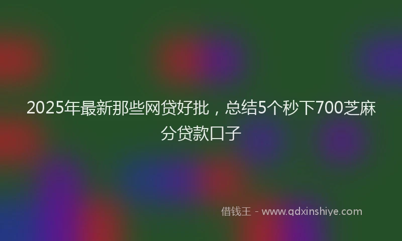 2025年最新那些网贷好批，总结5个秒下700芝麻分贷款口子