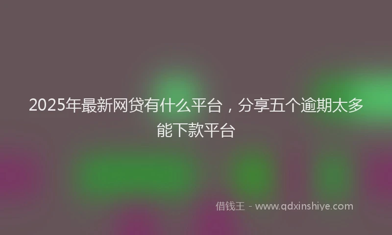 2025年最新网贷有什么平台，分享五个逾期太多能下款平台