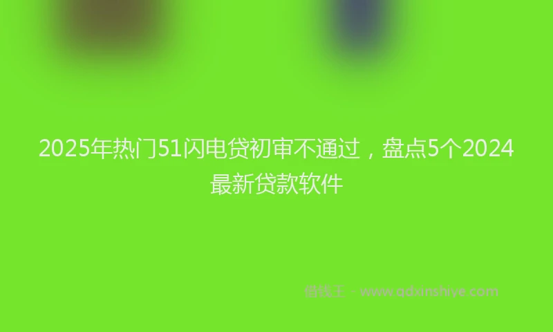 2025年热门51闪电贷初审不通过，盘点5个2024最新贷款软件