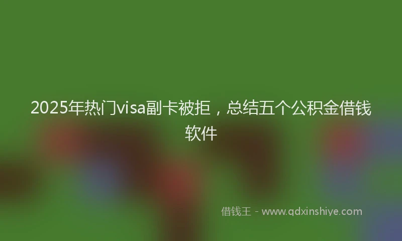 2025年热门visa副卡被拒，总结五个公积金借钱软件