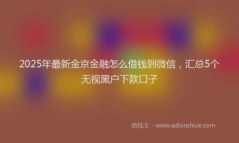 2025年最新金京金融怎么借钱到微信，汇总5个无视黑户下款口子