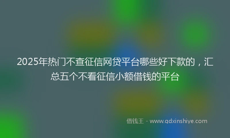 2025年热门不查征信网贷平台哪些好下款的，汇总五个不看征信小额借钱的平台