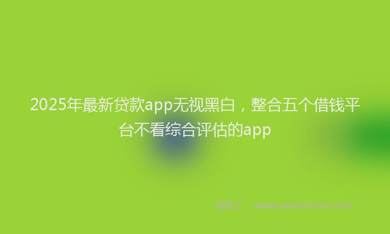 2025年最新贷款app无视黑白，整合五个借钱平台不看综合评估的app