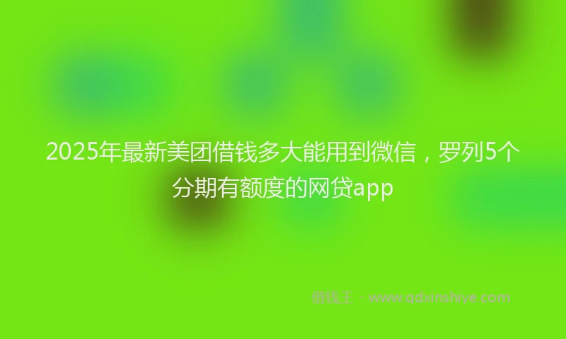2025年最新美团借钱多大能用到微信，罗列5个分期有额度的网贷app