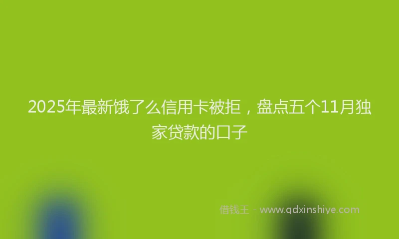 2025年最新饿了么信用卡被拒，盘点五个11月独家贷款的口子