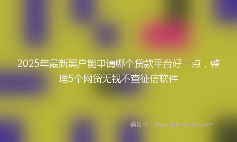 2025年最新黑户能申请哪个贷款平台好一点，整理5个网贷无视不查征信软件