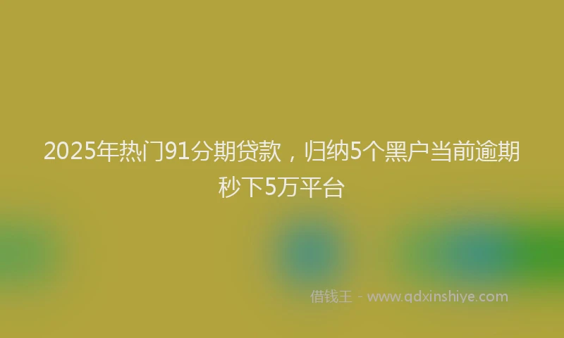 2025年热门91分期贷款，归纳5个黑户当前逾期秒下5万平台