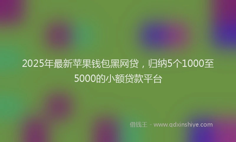 2025年最新苹果钱包黑网贷，归纳5个1000至5000的小额贷款平台