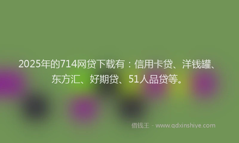 2025年的714网贷下载有：信用卡贷、洋钱罐、东方汇、好期贷、51人品贷等。