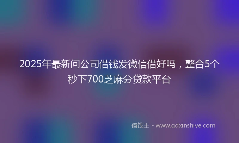 2025年最新问公司借钱发微信借好吗，整合5个秒下700芝麻分贷款平台