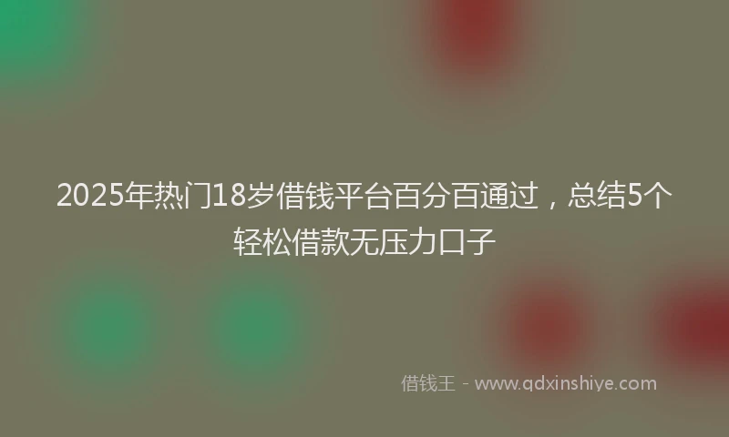 2025年热门18岁借钱平台百分百通过，总结5个轻松借款无压力口子
