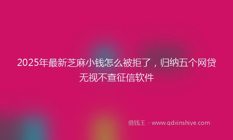 2025年最新芝麻小钱怎么被拒了，归纳五个网贷无视不查征信软件