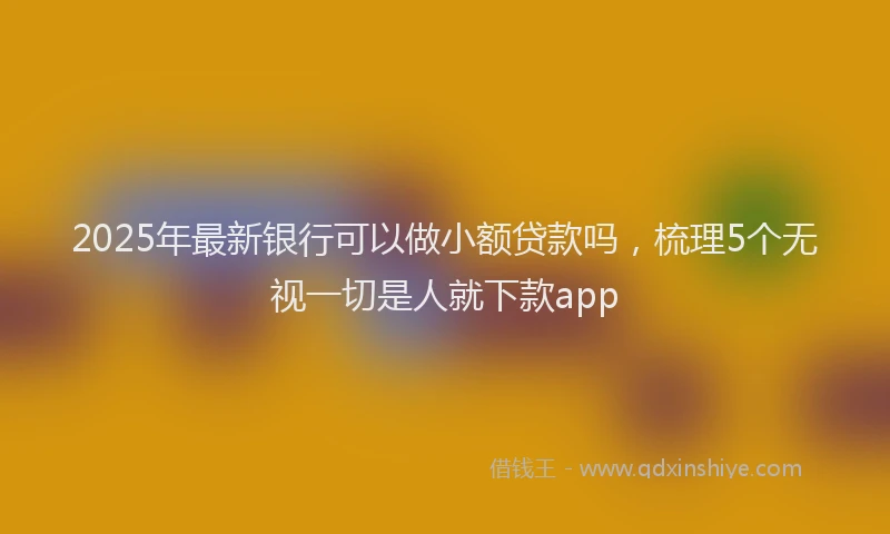 2025年最新银行可以做小额贷款吗，梳理5个无视一切是人就下款app