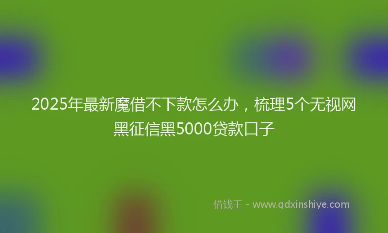 2025年最新魔借不下款怎么办，梳理5个无视网黑征信黑5000贷款口子