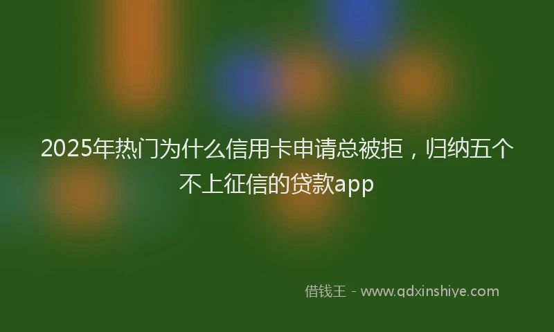 2025年热门为什么信用卡申请总被拒，归纳五个不上征信的贷款app