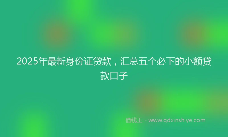 2025年最新身份证贷款，汇总五个必下的小额贷款口子