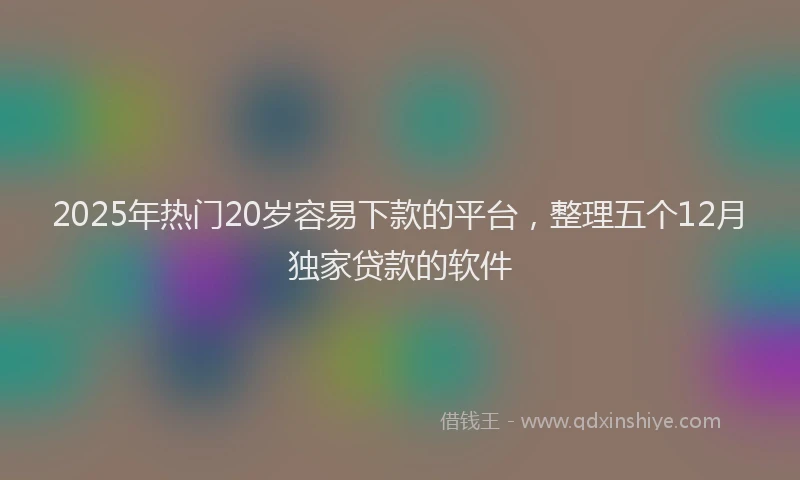 2025年热门20岁容易下款的平台，整理五个12月独家贷款的软件
