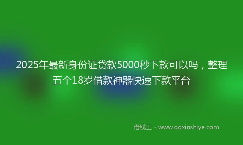 2025年最新身份证贷款5000秒下款可以吗，整理五个18岁借款神器快速下款平台