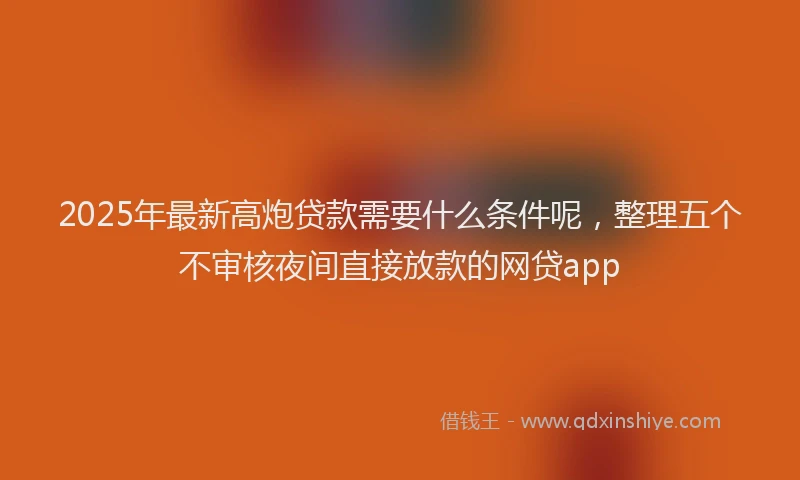 2025年最新高炮贷款需要什么条件呢，整理五个不审核夜间直接放款的网贷app