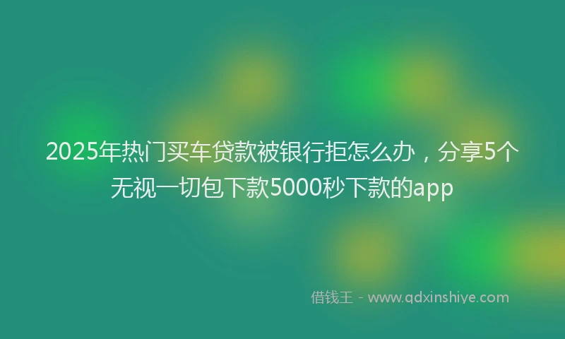 2025年热门买车贷款被银行拒怎么办，分享5个无视一切包下款5000秒下款的app