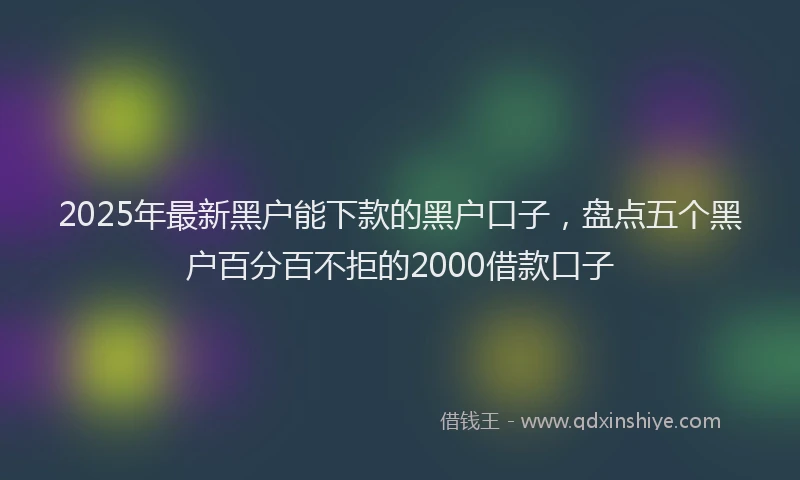 2025年最新黑户能下款的黑户口子，盘点五个黑户百分百不拒的2000借款口子