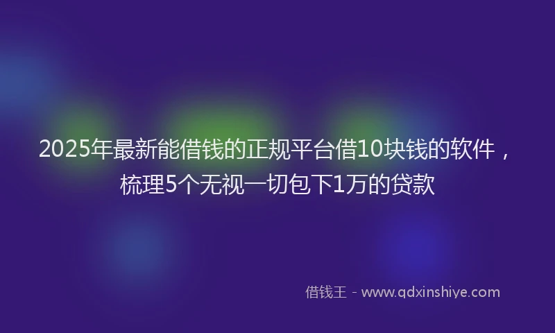 2025年最新能借钱的正规平台借10块钱的软件，梳理5个无视一切包下1万的贷款