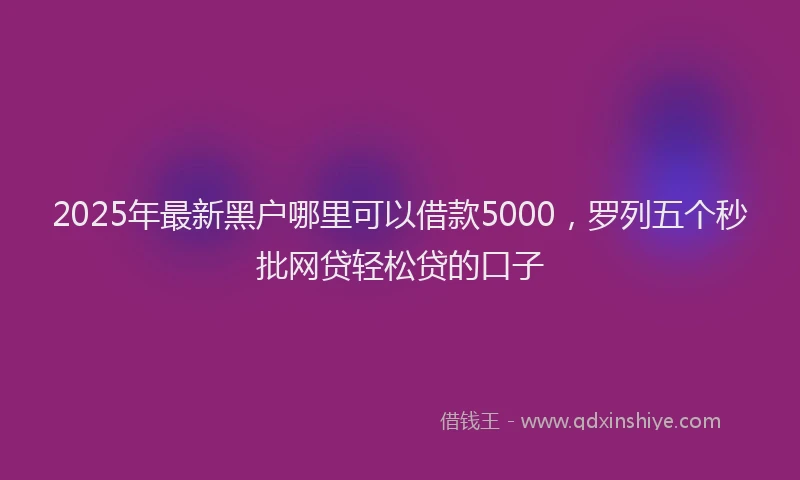 2025年最新黑户哪里可以借款5000，罗列五个秒批网贷轻松贷的口子