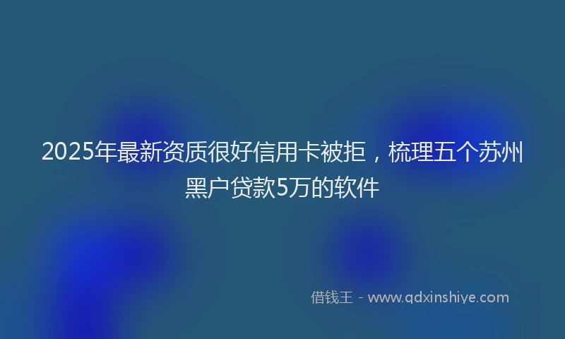 2025年最新资质很好信用卡被拒，梳理五个苏州黑户贷款5万的软件