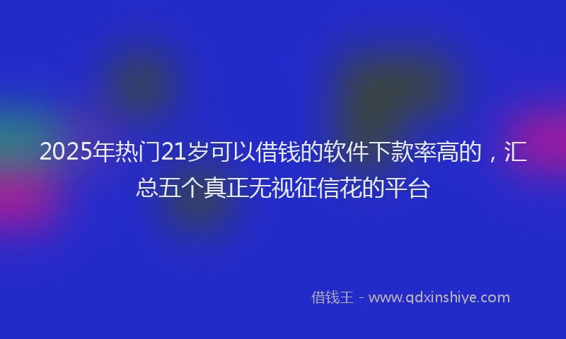 2025年热门21岁可以借钱的软件下款率高的，汇总五个真正无视征信花的平台